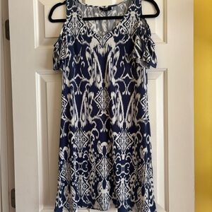 MSK Navy and White Patterned Mini Dress